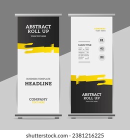 modern great business roll up  banner design with Yellow   shapes