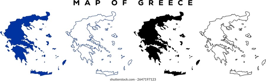 Contorno do mapa da Grécia moderna - Vetor mínimo
