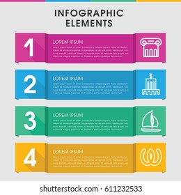Modern greek infographic template. infographic design with greek icons includes Greek column, sailboat. can be used for presentation, diagram, annual report, web design. 