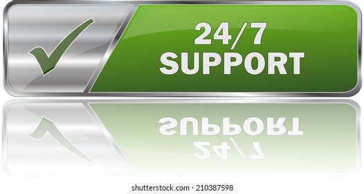 modern green 24/7 support sign