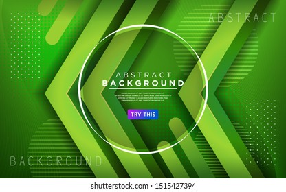 Modern green 3d dynamic line background. Abstract modern background