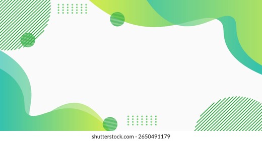 Fundo abstrato verde moderno com ondas de gradiente e elementos de meio-tom