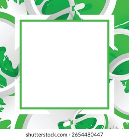 Modern green abstract frame background with smooth curves and clean design. Perfect for flyers, posters, presentations, and web templates.