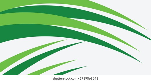 Modern green abstract wave background with dynamic curved swoosh lines on white space, fresh eco friendly design for business presentations, websites, banners, posters, and clean professional layouts.