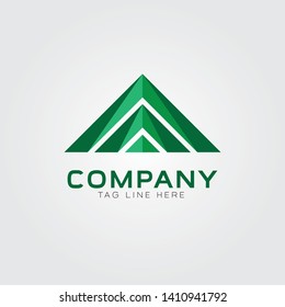 Modern green arrow logo. Elegant design template.