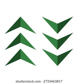 Pacote de vetores direcionais abstratos de elementos de forma V do Arqueiro Verde moderno