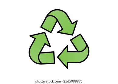 Modern Green Arrows Infused Recycle Symbol Vector for a Sustainable Future, Green Recycling Symbol, green arrows, eco-friendly, environmental graphic, recycling icon, circular economy