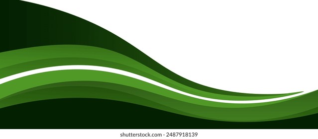 Fondo verde moderno. Plantilla de fondo de patrón de Diseño gráfico con Formas de onda dinámica. Vector