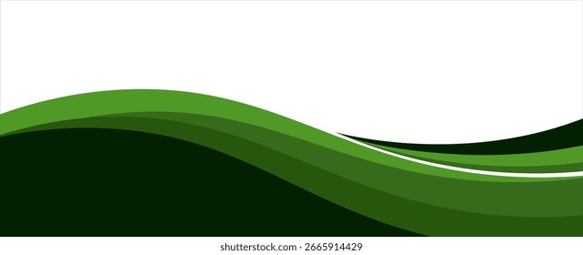 Modern green background. Graphic design pattern background template with dynamic wave shapes. vector