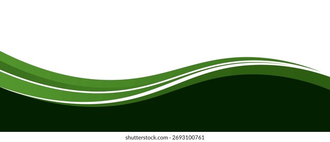 Moderner grüner Hintergrund. Hintergrundvorlage für Grafikdesign mit dynamischen Wellenformen. Modernes kreatives Trenddesign