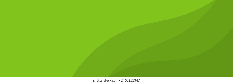 Modern green banner background. Graphic design banner pattern background template with dynamic wave shapes.