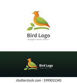 modern green bird logo template