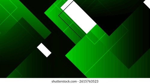 Modern Green and Black Abstract Geometric Background with Diagonal Squares for Business Presentations and Creative Design Projects