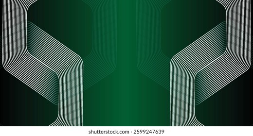 modern green black background with dynamic wavy hexagon texture. green robot suitble for wallpaper poster banner