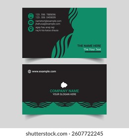 Modern Green and Black Business Card Design Template