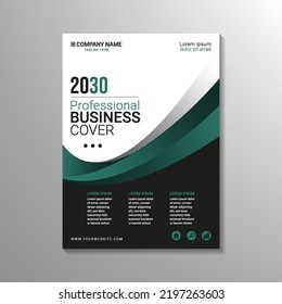 modern green and black business cover design template