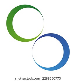 Moderne grüne blaue Kreise. Rundform. Line Art. Vektorgrafik.