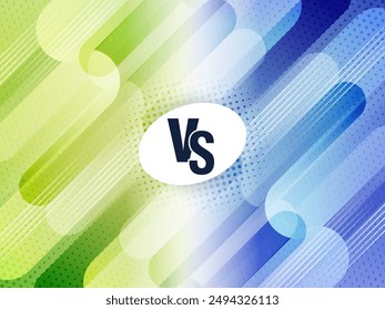 Modern green and blue color versus vs screen banner for duel tournament vector