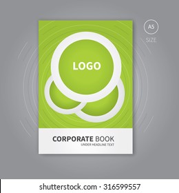 Modern Green Brochure Concept For Book Or Magazine With Logo Place / Vector Brochure Flyer Template Design Logo A5 Size