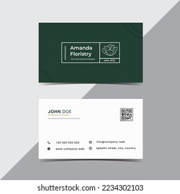 Modern green business card design template for corporate, business, branding identity, or personal