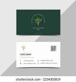 Modern green business card design template for corporate, business, branding identity, or personal