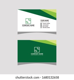 modern green business card template vector design