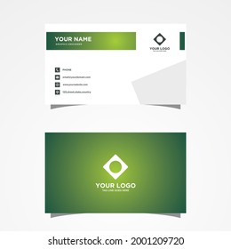 Modern Green Bussines Card. Creative And Elegant Business Card Design. Vector Illustration.