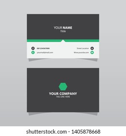 Modern Green Bussines Card Template. Elegant Element Composition Design With Clean Concept.