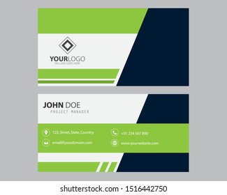 Modern Green Bussines Card Template. Simple Business Card Design. Creative And Elegant Business Card Design. Simple Business Card Template