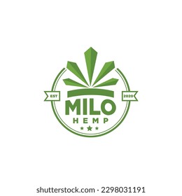 Modern Green cbd hemp logo design for CBD health and Hemp based business. 
