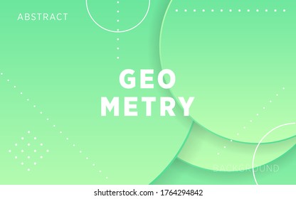 modern green circle gradient abstract geometry shape background with line and dots.can be used in cover design, poster, flyer, book design, website backgrounds or advertising. vector illustration.