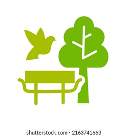 modern green color parks icon