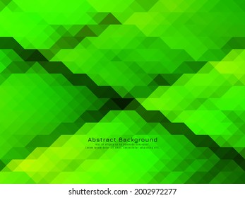 Modern green color triangular mosaic pattern background vector