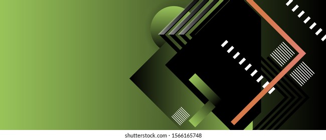 Modern green design template abstract, colorful gradient minimalist style with rhythm, geometric shapes