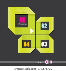 Modern Green Design template / can be used for infographics / numbered banners / graphic or website layout vector