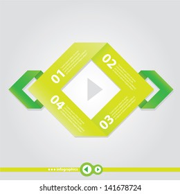 Modern Green Design template / can be used for infographics / numbered banners / graphic or website layout vector