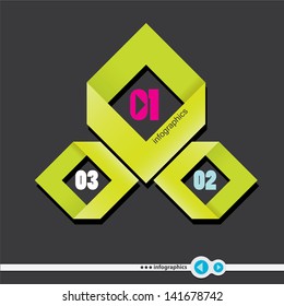 Modern Green Design template / can be used for infographics / numbered banners / graphic or website layout vector