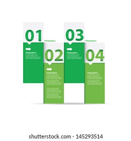 Modern green Design template / can be used for infographics / numbered banners / graphic or website layout vector