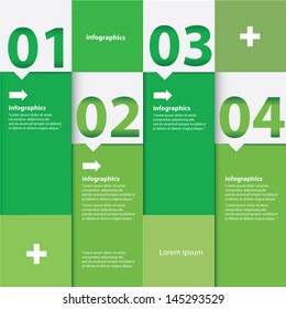 Modern green Design template / can be used for infographics / numbered banners / graphic or website layout vector