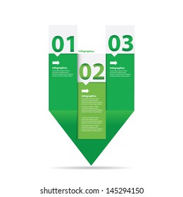 Modern green Design template / can be used for infographics / numbered banners / graphic or website layout vector