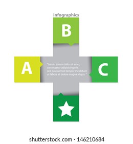 Modern green Design template / can be used for infographics / numbered banners / graphic or website layout vector