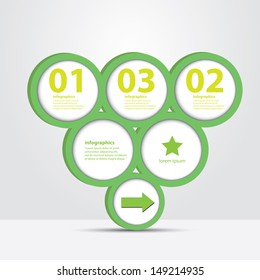 Modern green Design template / can be used for infographics / numbered banners or speech bubbles / graphic or website layout vector