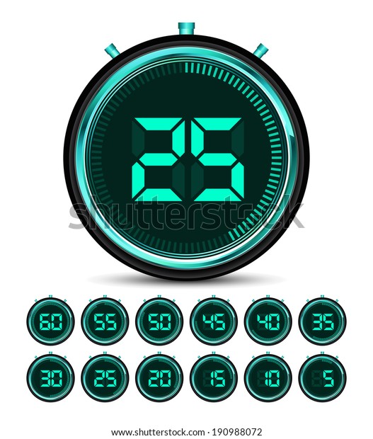 Modern Green Digital Timer Stopwatch Vector Stock Vector (Royalty Free ...