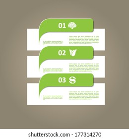 Modern green ecology infographic vector signs