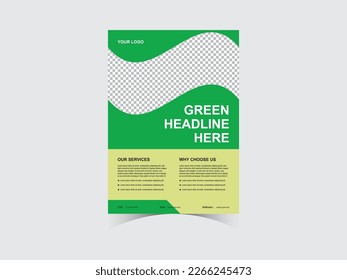 Moderno juego de diseño de volante de ambientes verdes - Volante de ecología vectorial, afiche, folleto, plantilla de portada de revista.
