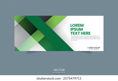 Modern Green Geometric Banner Design Template with Abstract Gradient Background. Vector