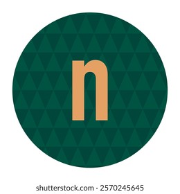 Modern Green Geometric Pattern with ‘n’ Letter - Minimalist Design