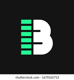 Modern Green Geometric Vector Logo Letter B. B Letter Design Vector