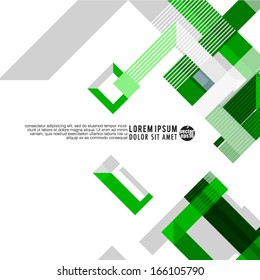 Modern green geometrical abstract template and space for your text, vector illustration