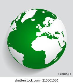 Modern green globe. Vector illustration.